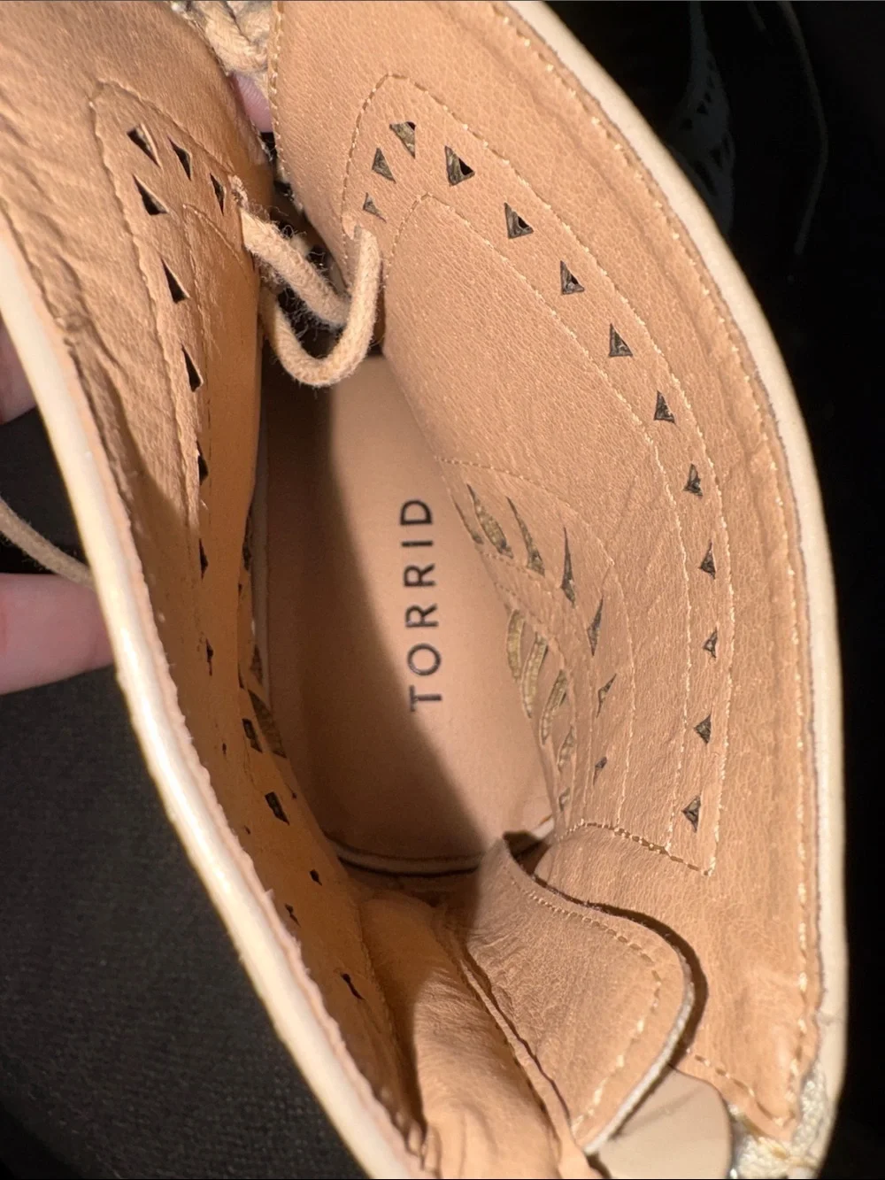 Torrid taupe lace up heels